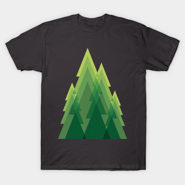 Geometric green trees T-Shirt by yanmos